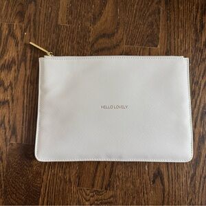 Katie Loxton White Pouch with Gold Zipper